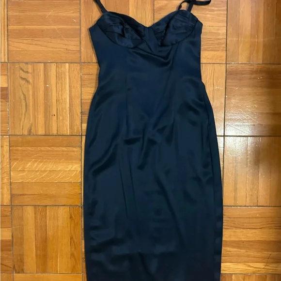 Reformation - Stormi Satin Dress in Midnight - Picture 5 of 8